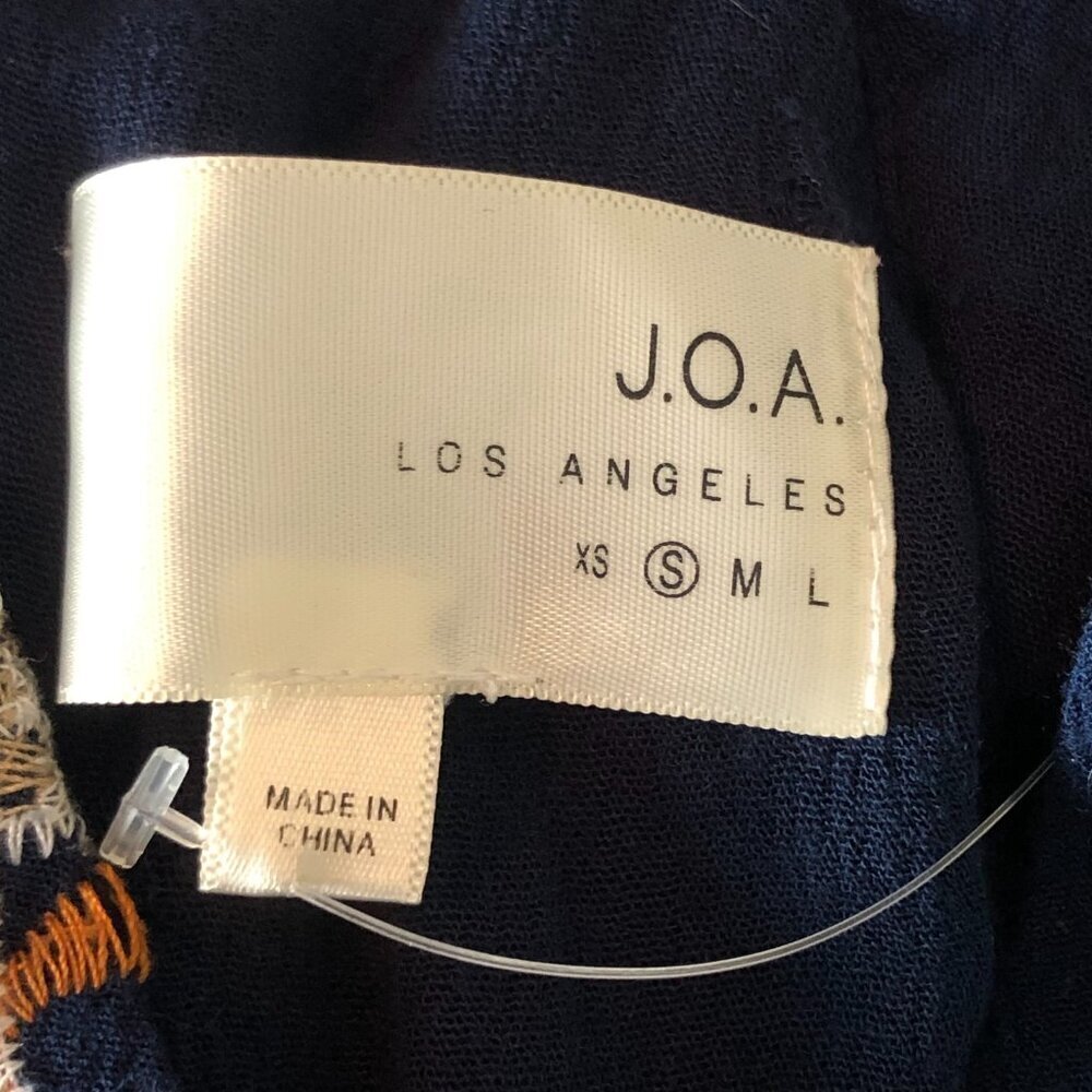 J.O.A JOA Los Angeles Revolve Embroidered Floral Dress Women's size S Navy Green - Picture 3 of 11